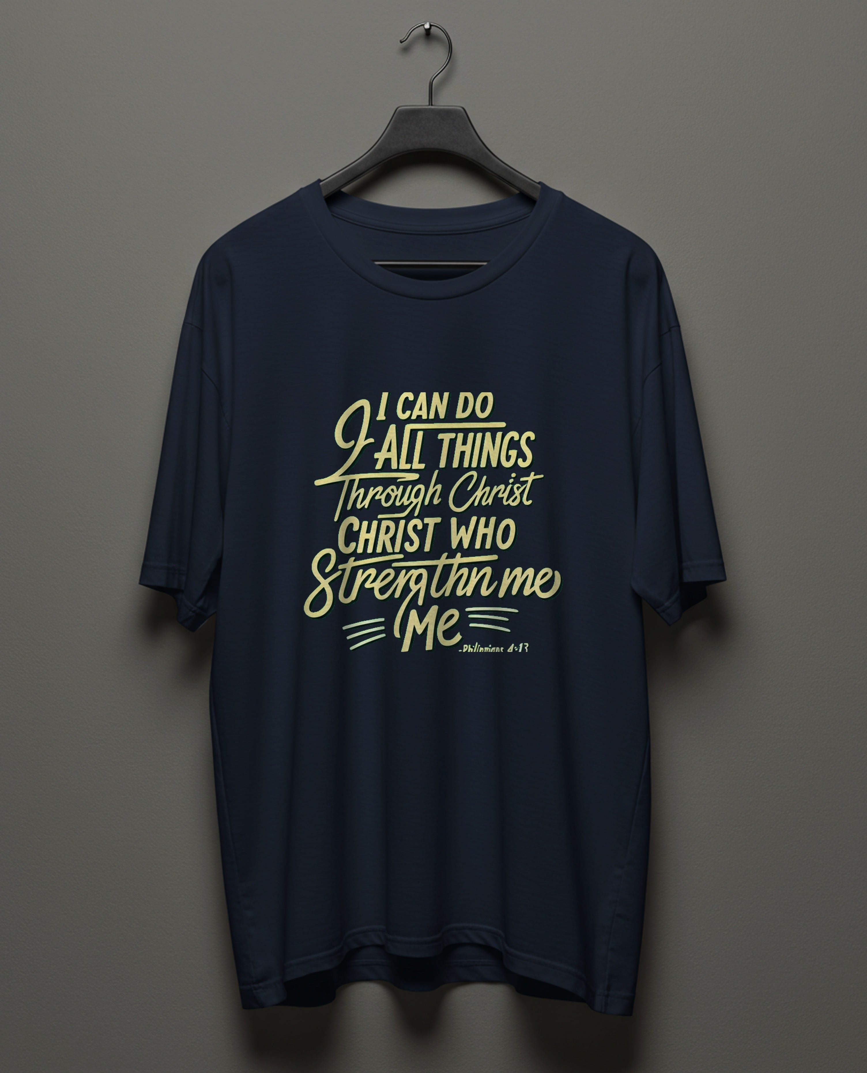 Oversized T-Shirt Philippians 4:13 - ERŐ GRACE | Strength in Faith