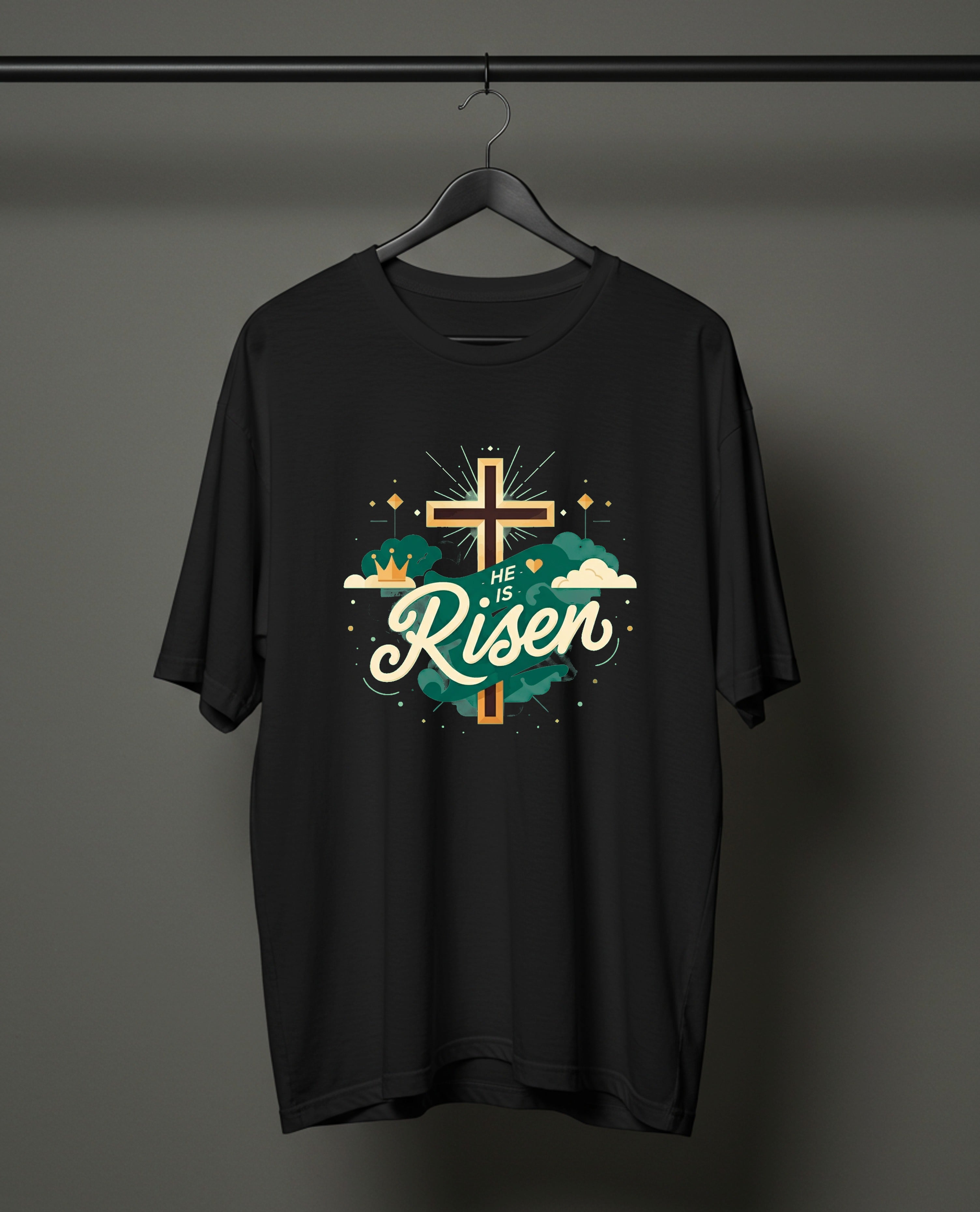 He is Risen Premium Oversized Christian Tee | ERŐ GRACE